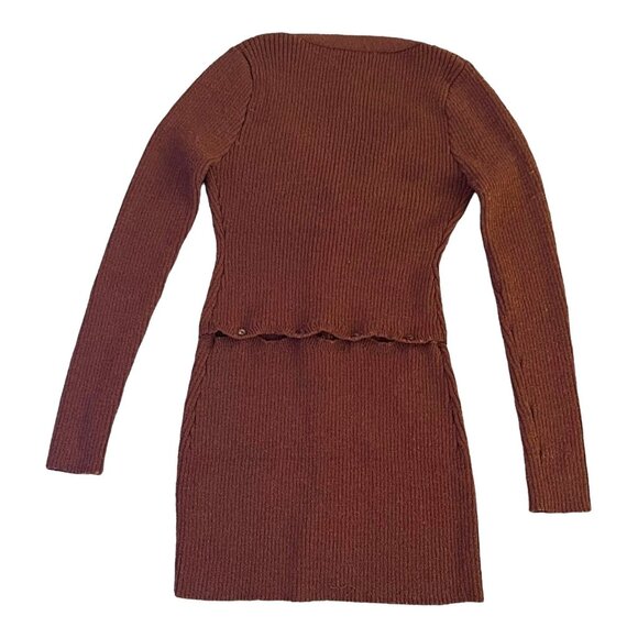 Novan Birdie Women's Cable Knit Cardigan Sweater/Mini Dress Size Large NWT - Picture 4 of 7